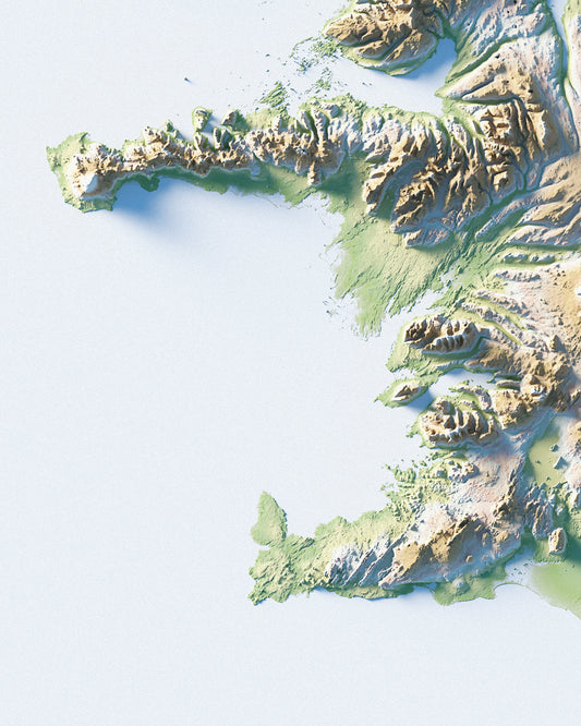 Iceland Shaded Relief Map - Minimalist - Encompass Geographic