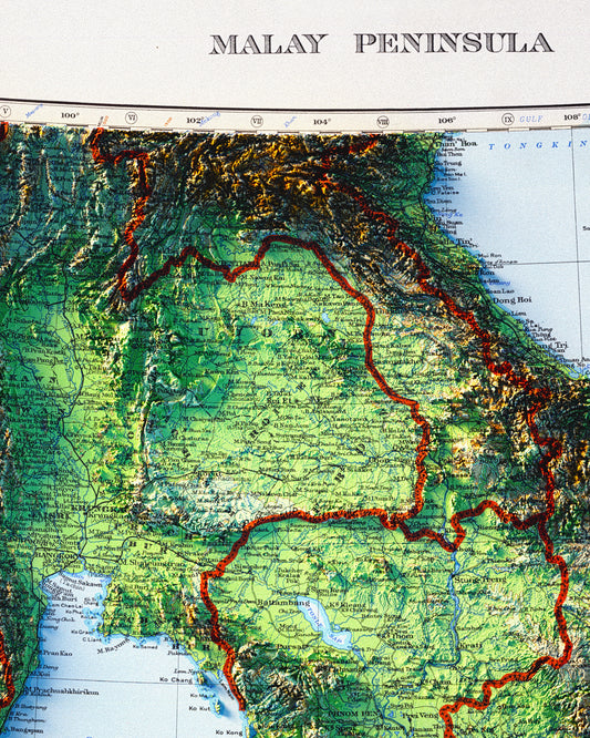 Malay Peninsula Geopolitical Map (1956) - Renovated - Encompass Geographic