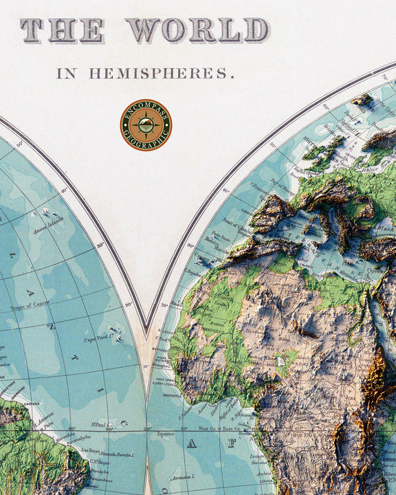 World Hemispheres Map (1925) - Renovated - Encompass Geographic