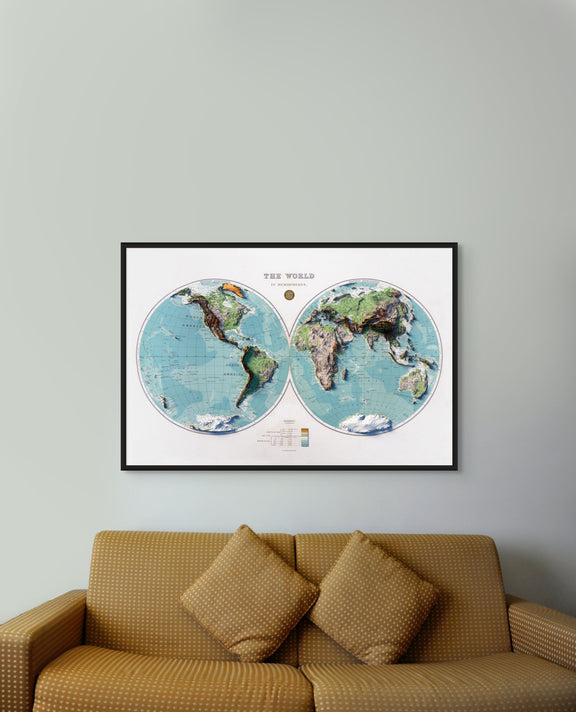 World Hemispheres Map (1925) - Renovated - Encompass Geographic